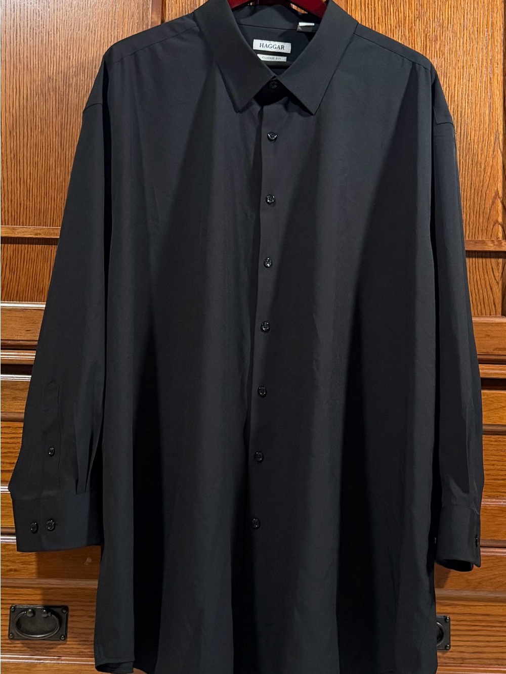 Haggar Classic Fit Long-Sleeve Dress Shirt Stretch Oversize 34/35B Big & Tall